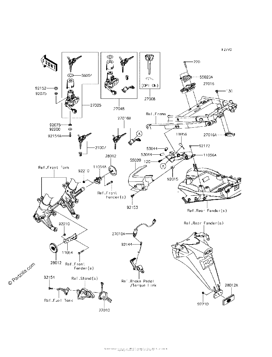 Diagrama de IGNITION SWITCH LOCKS REFLECTORS