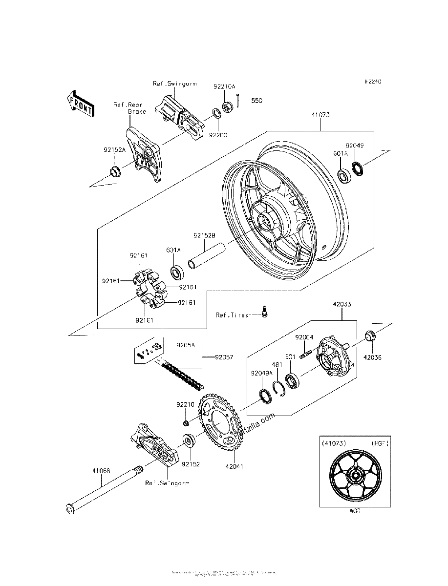 Diagrama de REAR WHEEL CHAIN