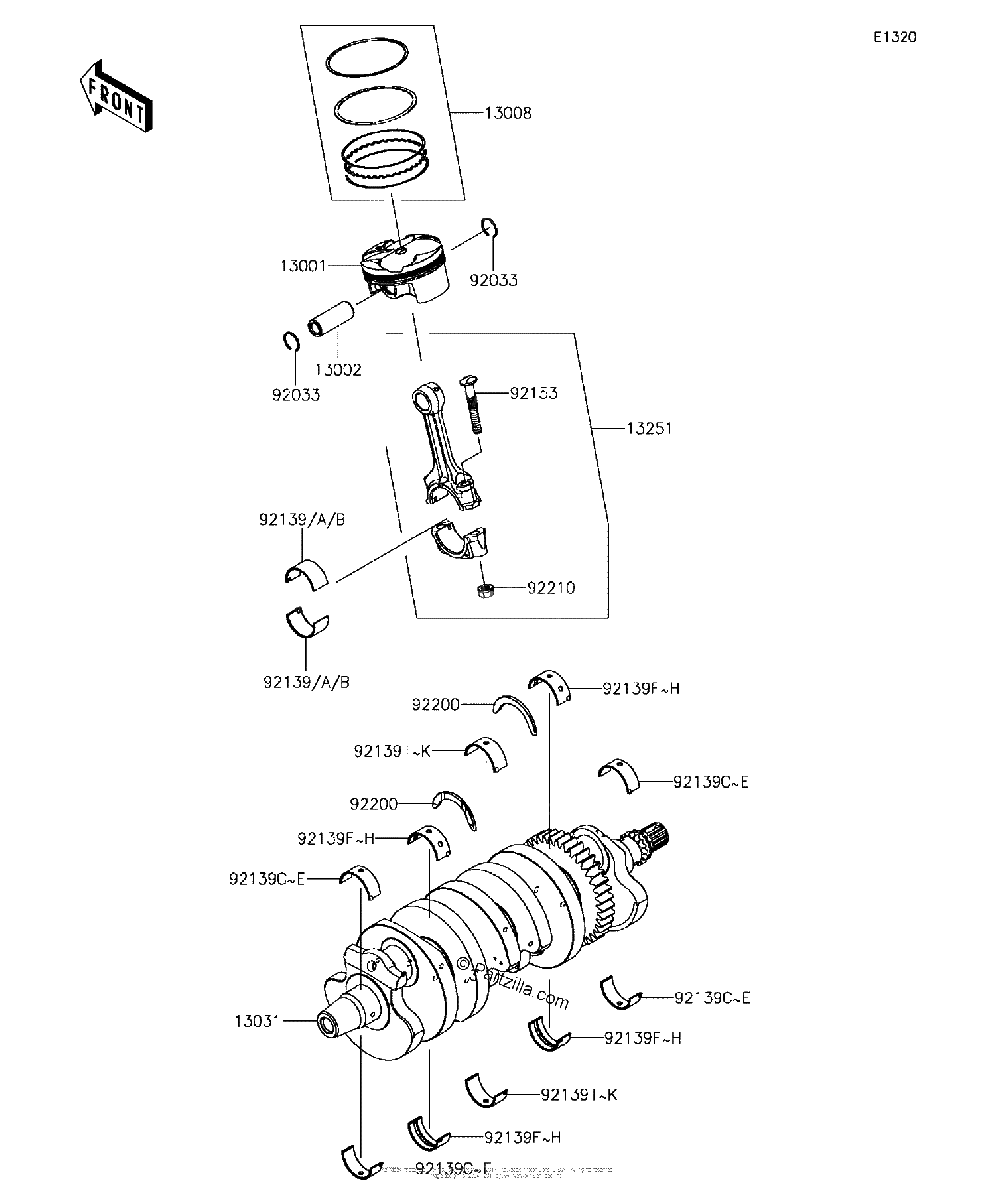 Diagrama de CRANKSHAFT PISTON S
