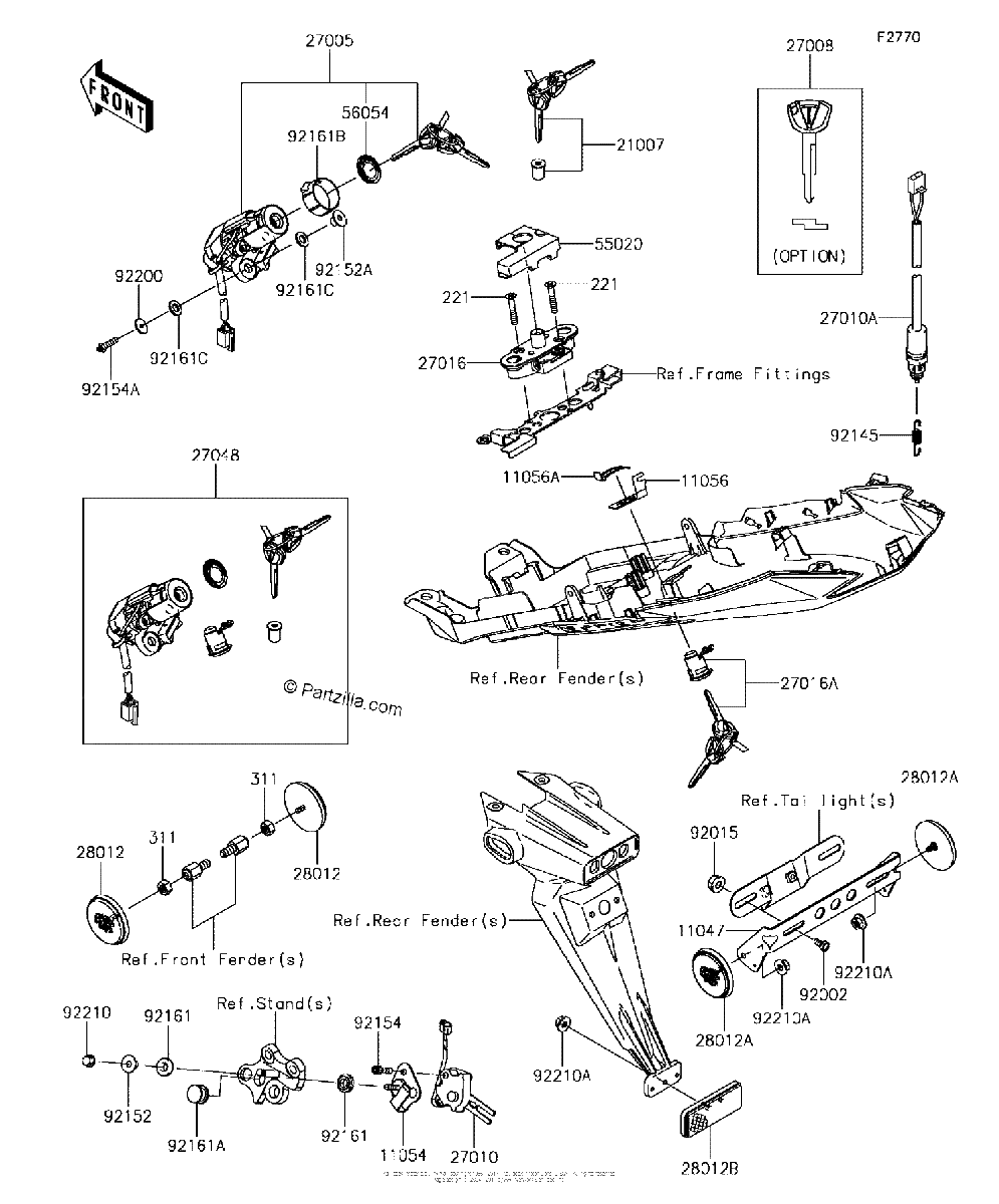 Diagrama de IGNITION SWITCH LOCKS REFLECTORS