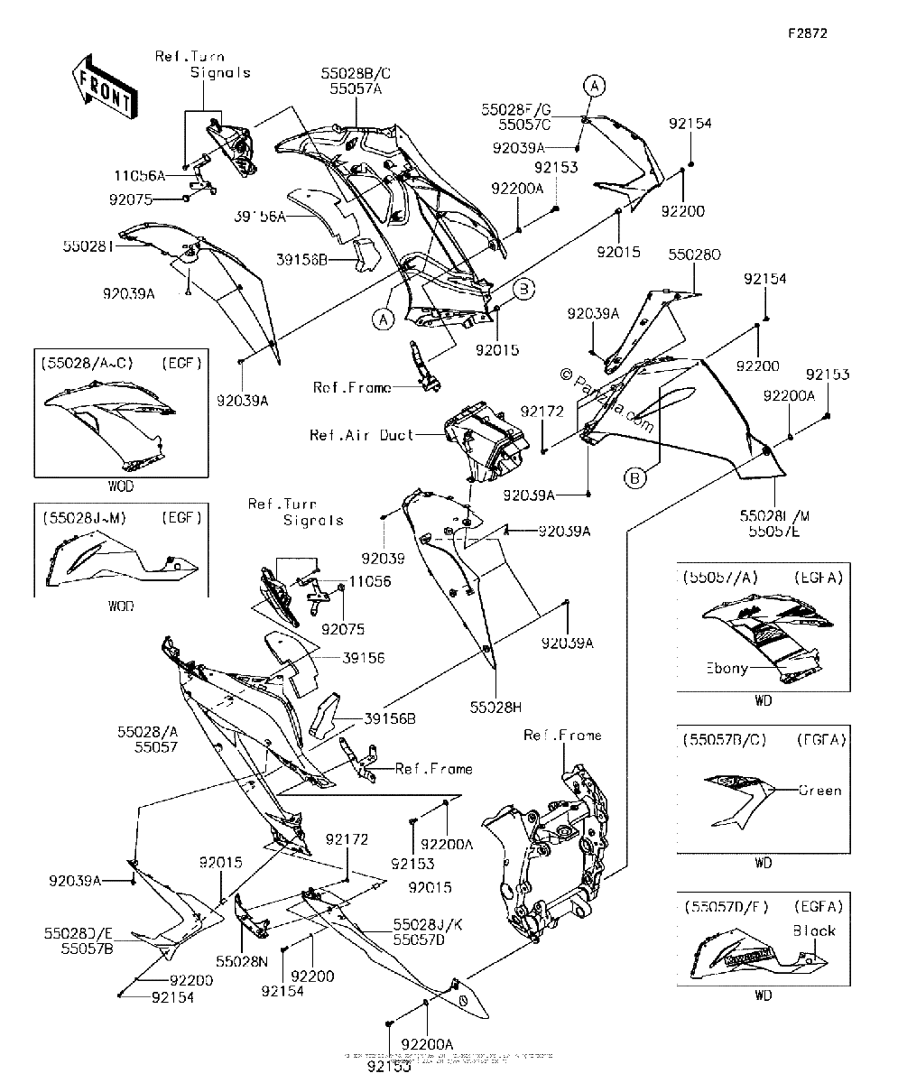 Diagrama de COWLING LOWERS EGF EGFA