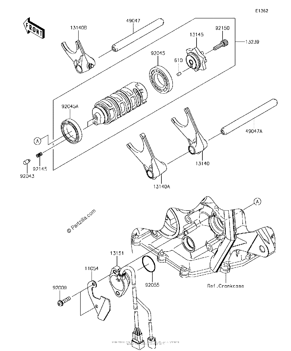 Diagrama de GEAR CHANGE DRUM SHIFT FORK S