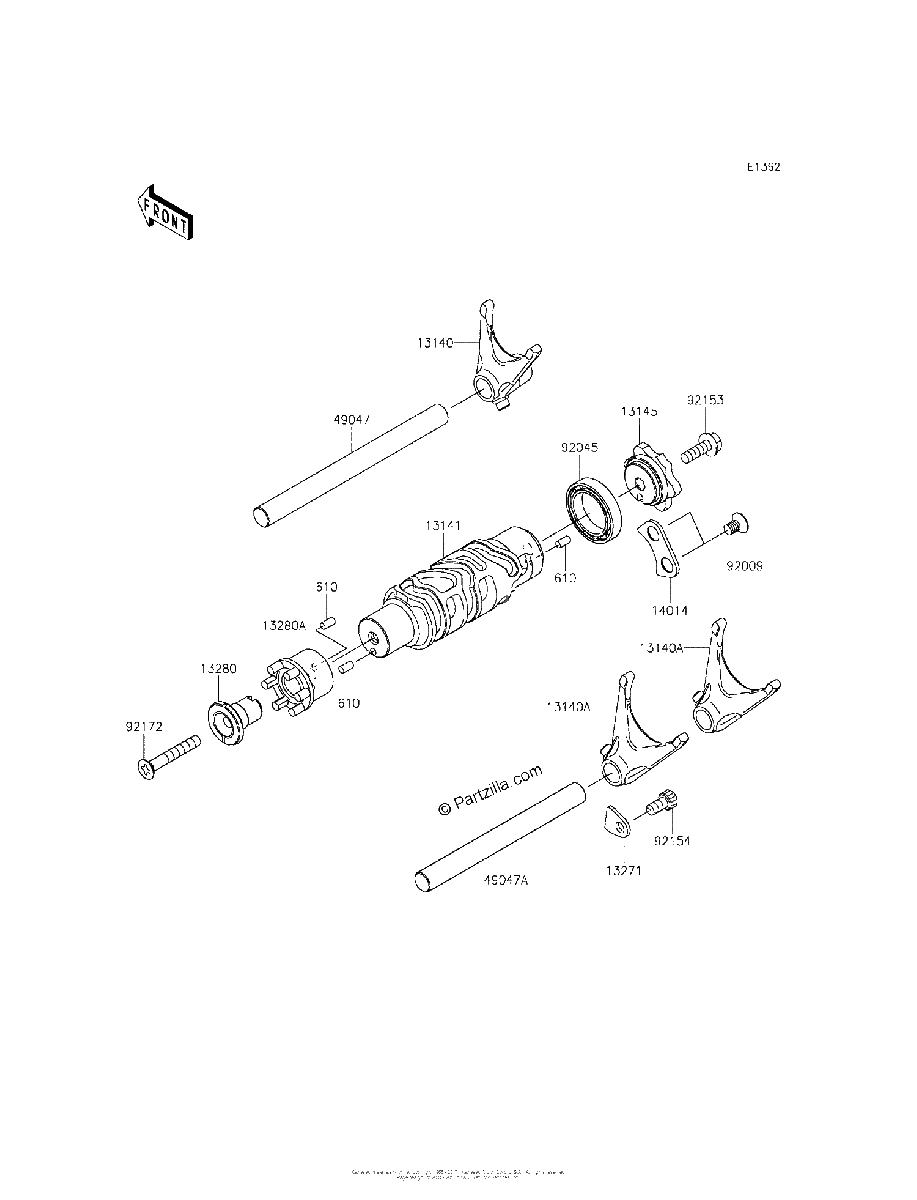 Diagrama de GEAR CHANGE DRUM SHIFT FORK S