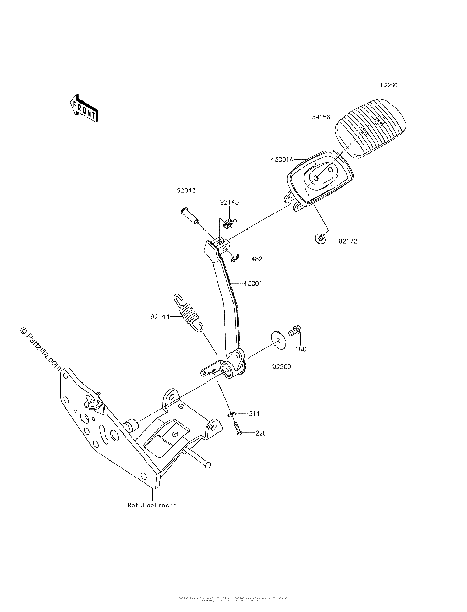 Diagrama de BRAKE PEDAL TORQUE LINK