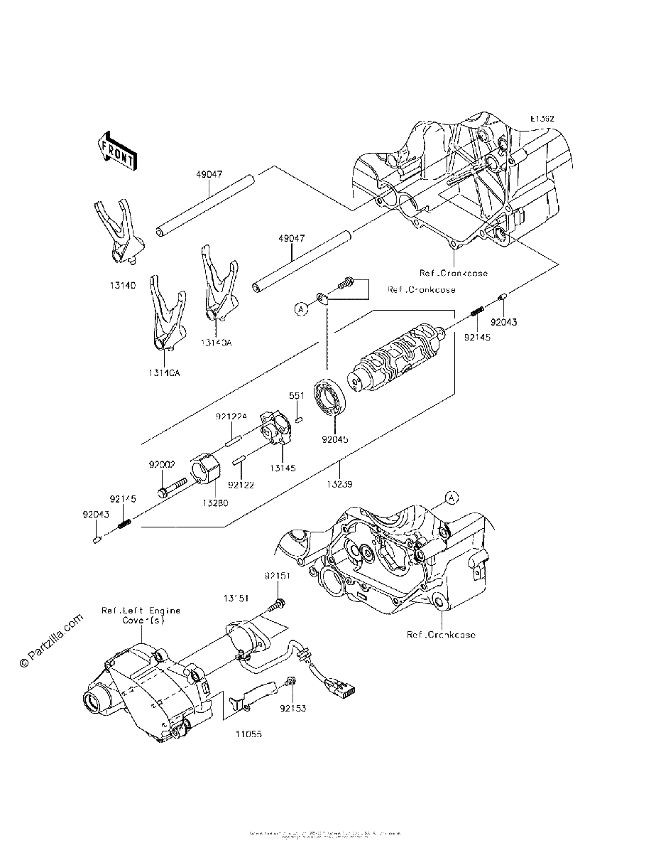 Diagrama de GEAR CHANGE DRUM SHIFT FORK S