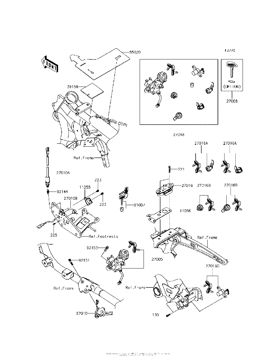 Diagrama de IGNITION SWITCH LOCKS REFLECTORS