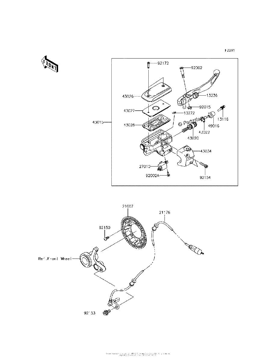 Diagrama de FRONT MASTER CYLINDER