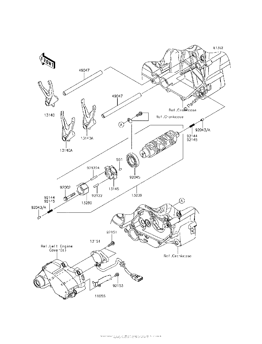 Diagrama de GEAR CHANGE DRUM SHIFT FORK S