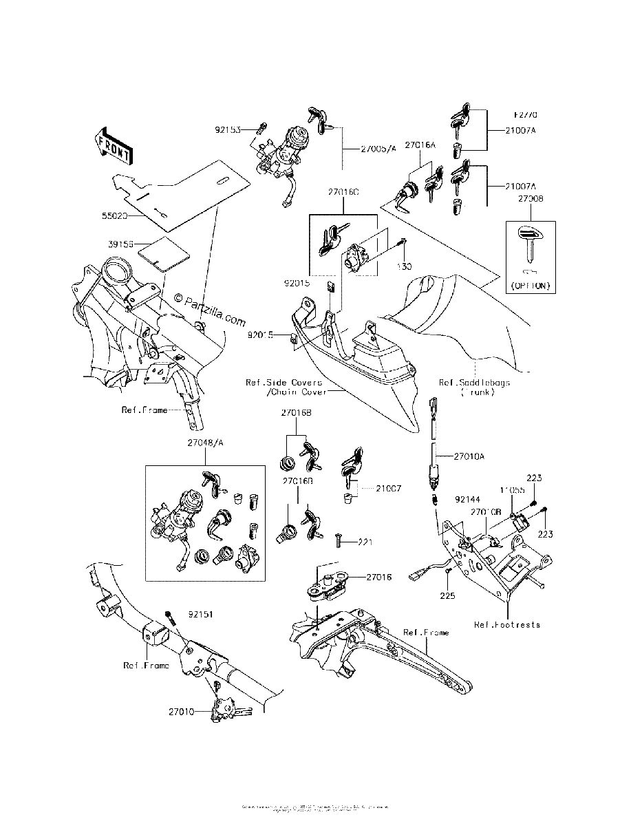 Diagrama de IGNITION SWITCH LOCKS REFLECTORS
