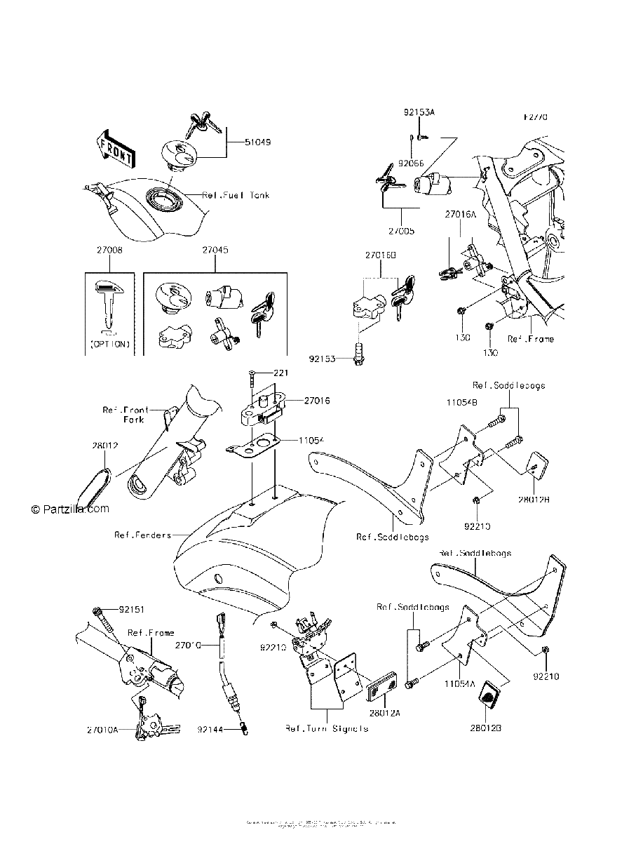 Diagrama de IGNITION SWITCH LOCKS REFLECTORS