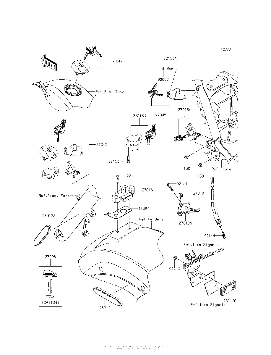 Diagrama de IGNITION SWITCH LOCKS REFLECTORS