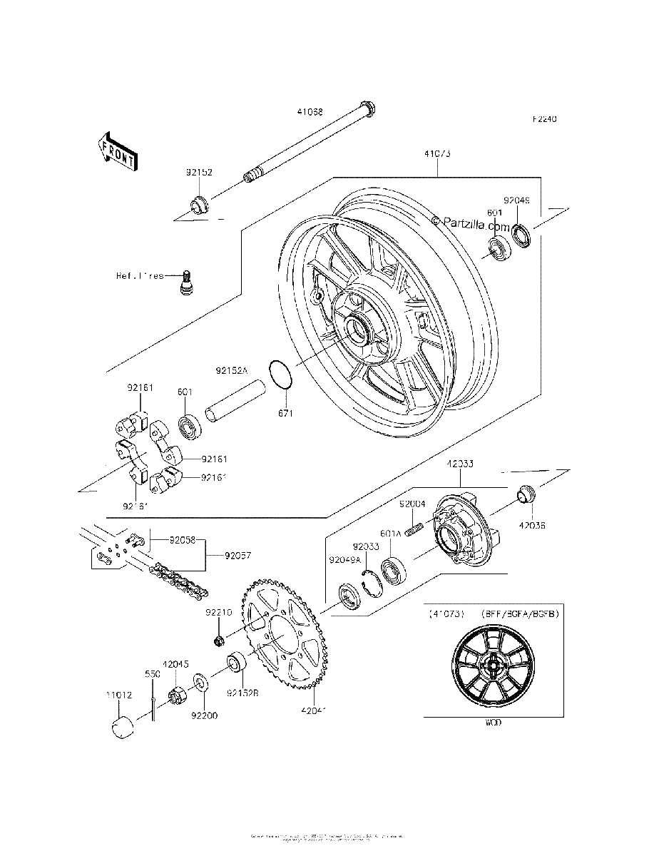 Diagrama de REAR WHEEL CHAIN
