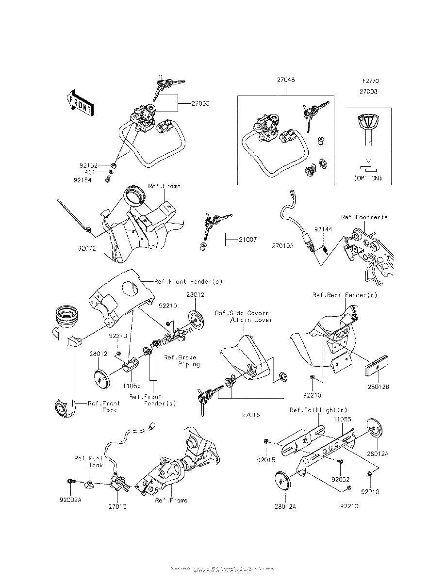 Diagrama de IGNITION SWITCH LOCKS REFLECTORS