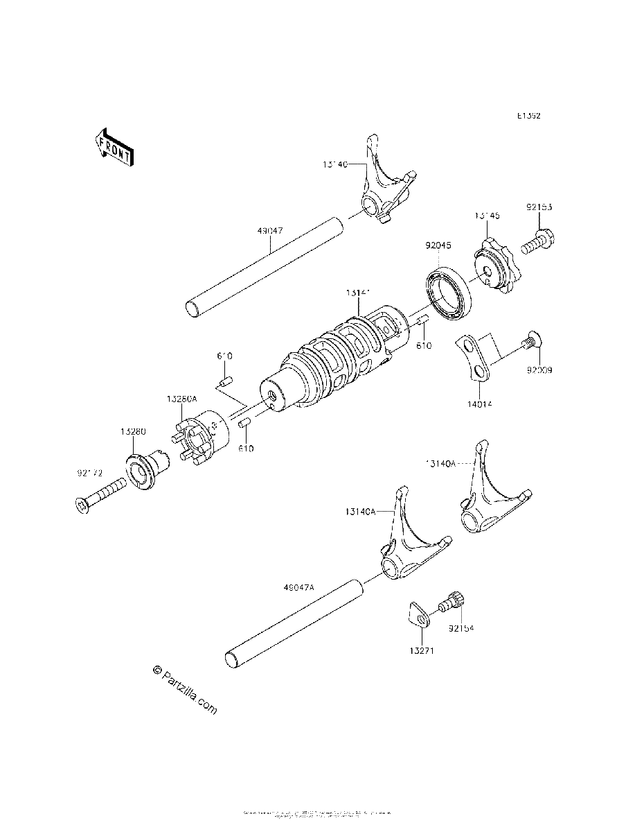 Diagrama de GEAR CHANGE DRUM SHIFT FORK S