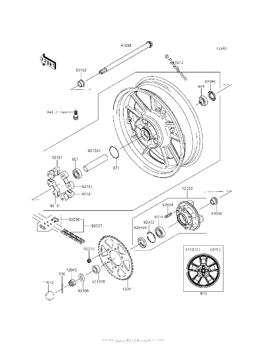 Diagrama de REAR WHEEL CHAIN
