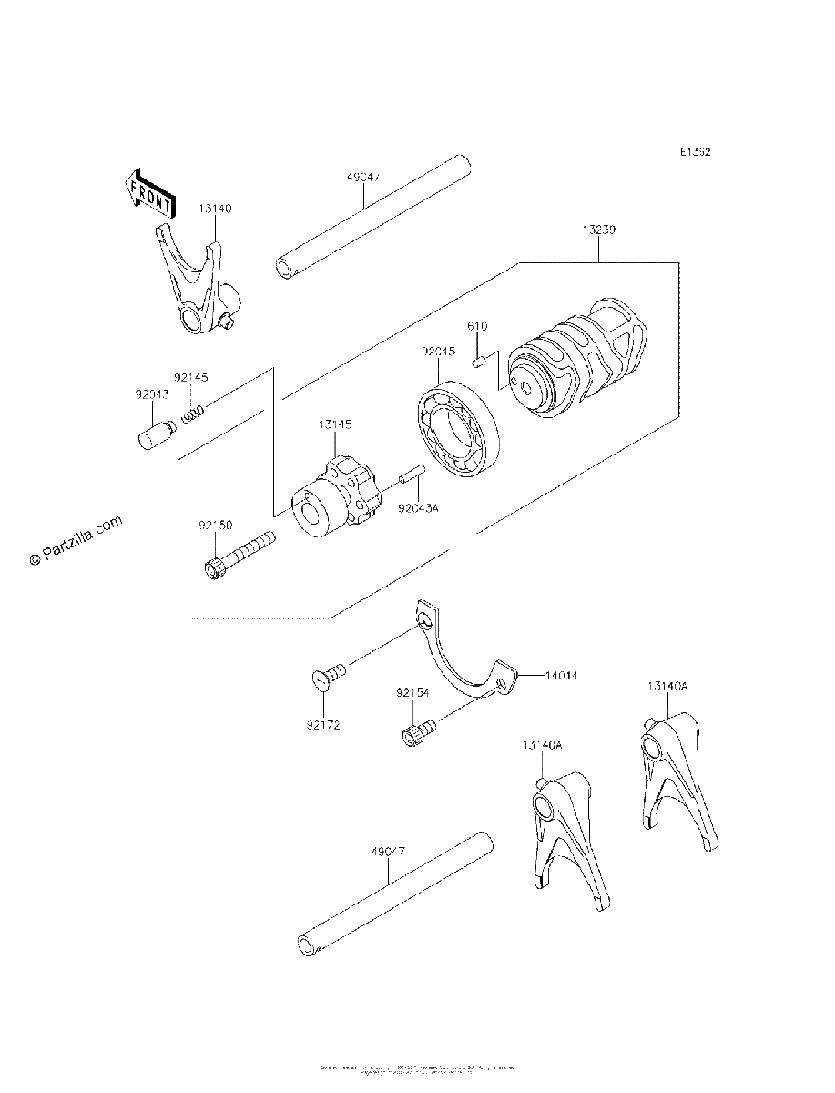 Diagrama de GEAR CHANGE DRUM SHIFT FORK S