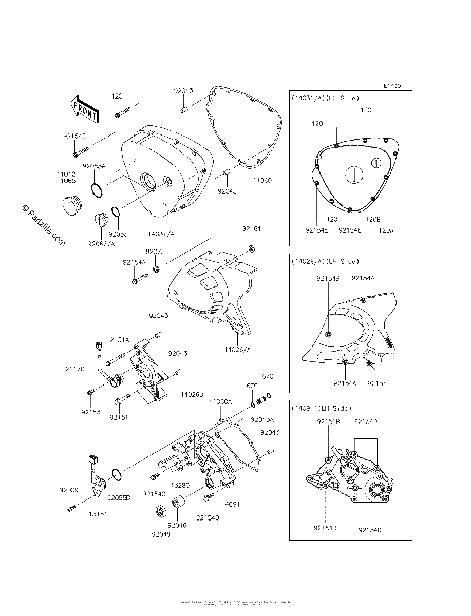 Diagrama de LEFT ENGINE COVER S