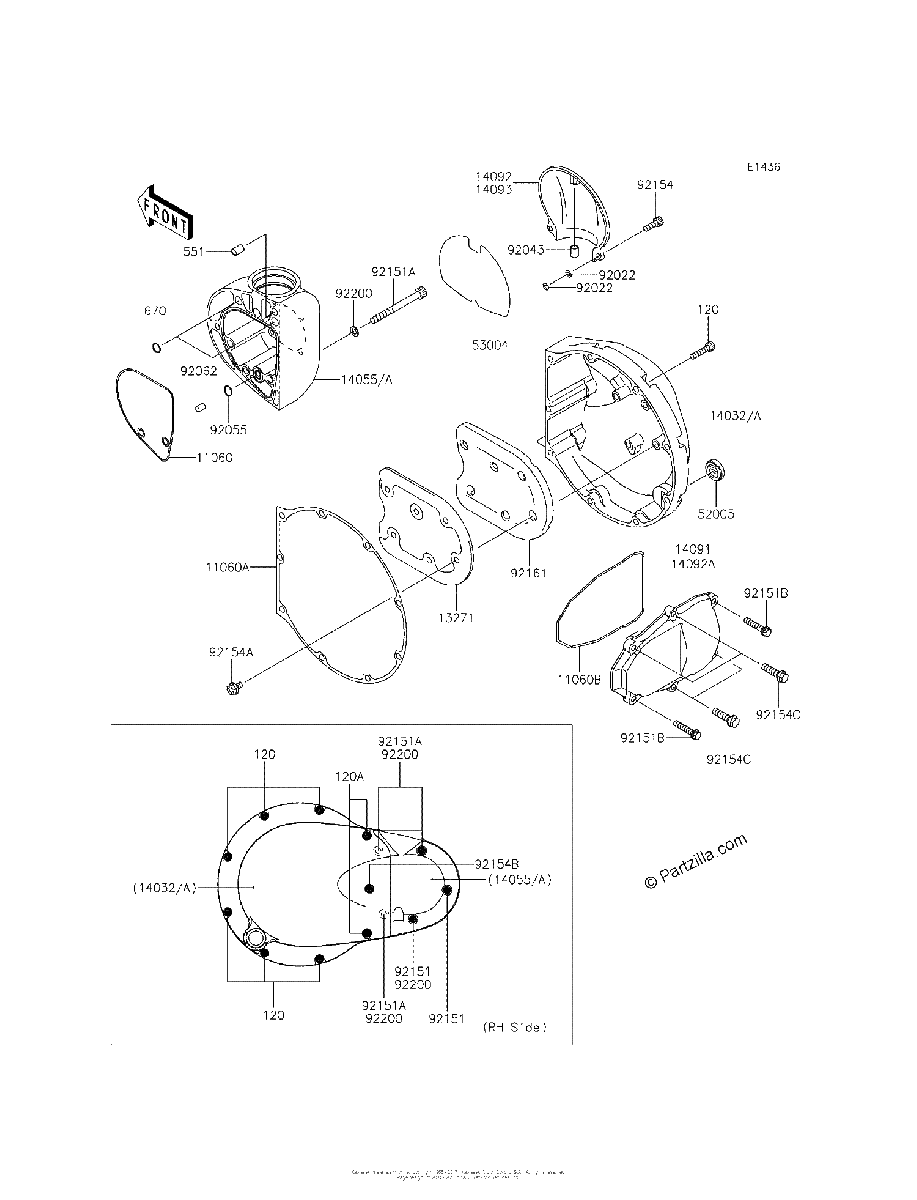 Diagrama de RIGHT ENGINE COVER S