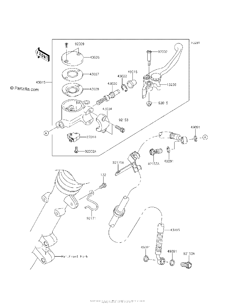 Diagrama de FRONT MASTER CYLINDER