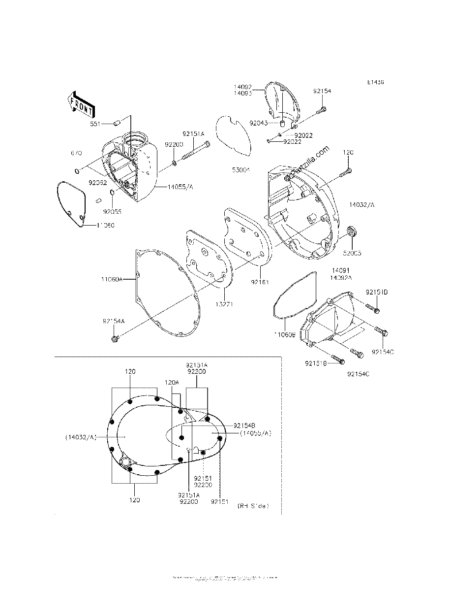 Diagrama de RIGHT ENGINE COVER S
