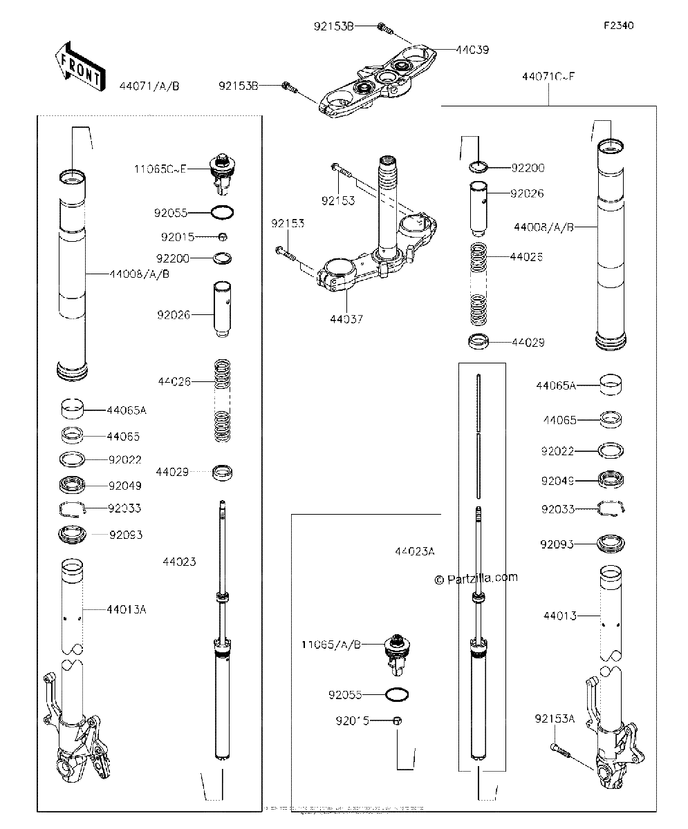 Diagrama de FRONT FORK 1 2