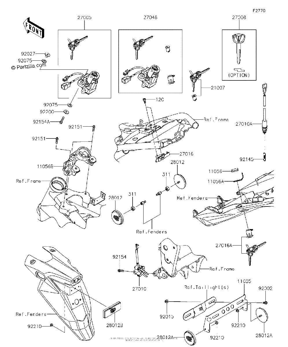 Diagrama de IGNITION SWITCH LOCKS REFLECTORS