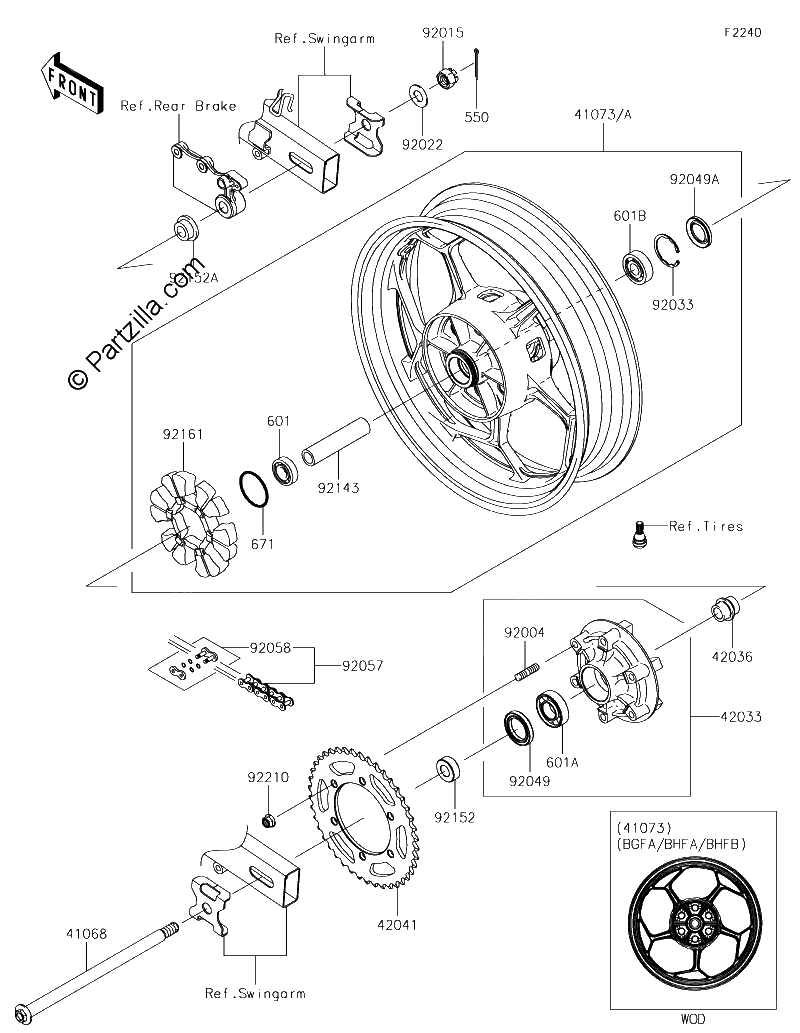 Diagrama de REAR WHEEL CHAIN