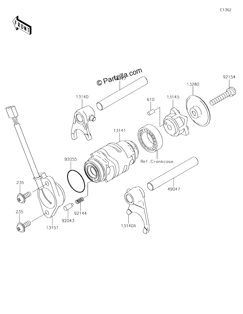 Diagrama de GEAR CHANGE DRUM SHIFT FORK S