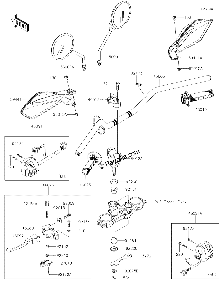 Diagrama de HANDLEBAR FHFA FHFB