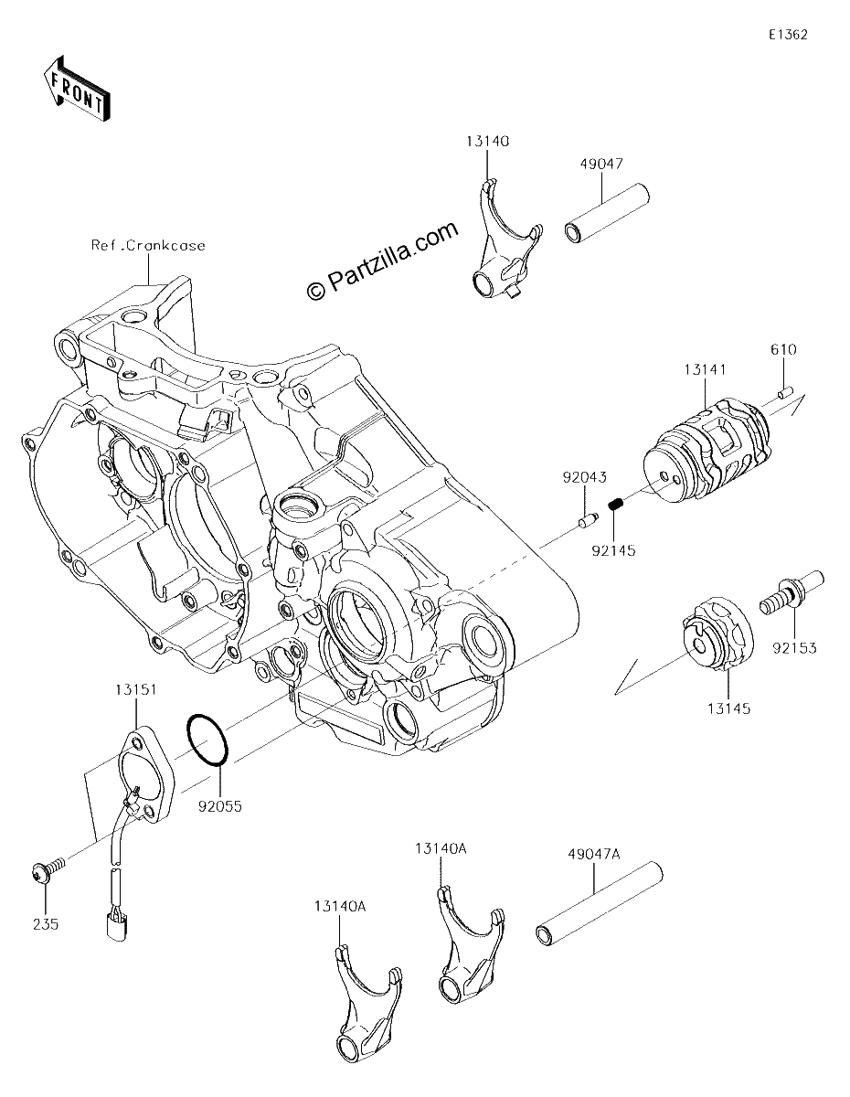 Diagrama de GEAR CHANGE DRUM SHIFT FORK S