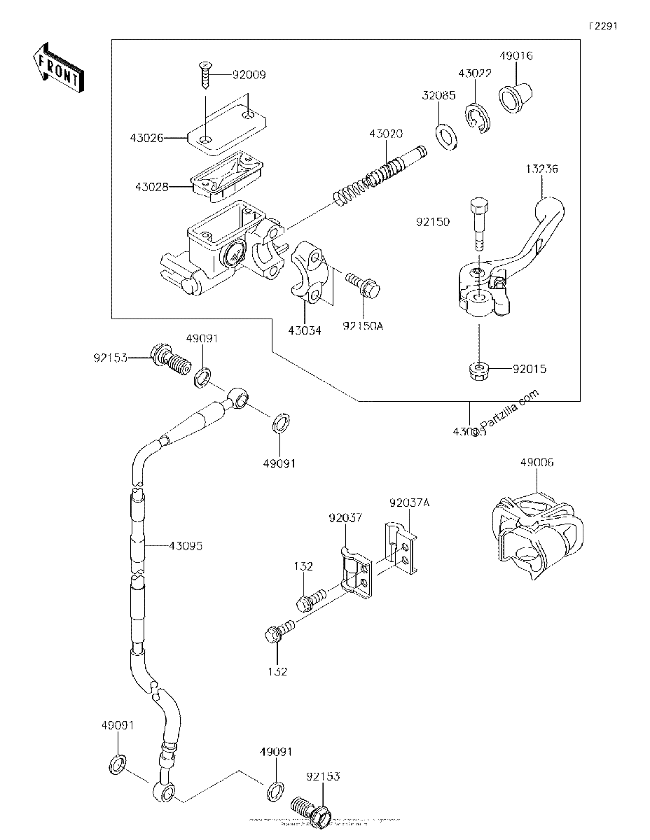 Diagrama de FRONT MASTER CYLINDER