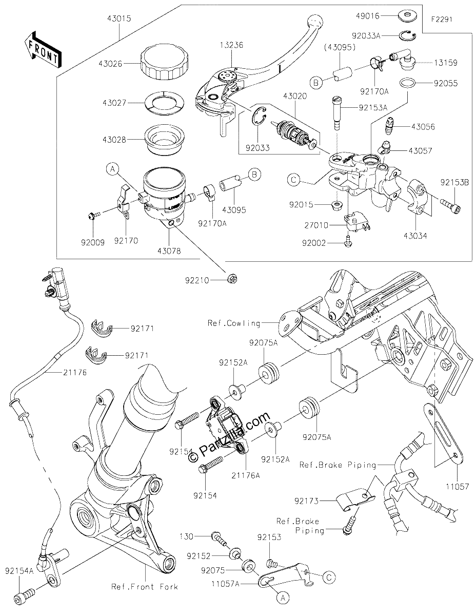 Diagrama de FRONT MASTER CYLINDER