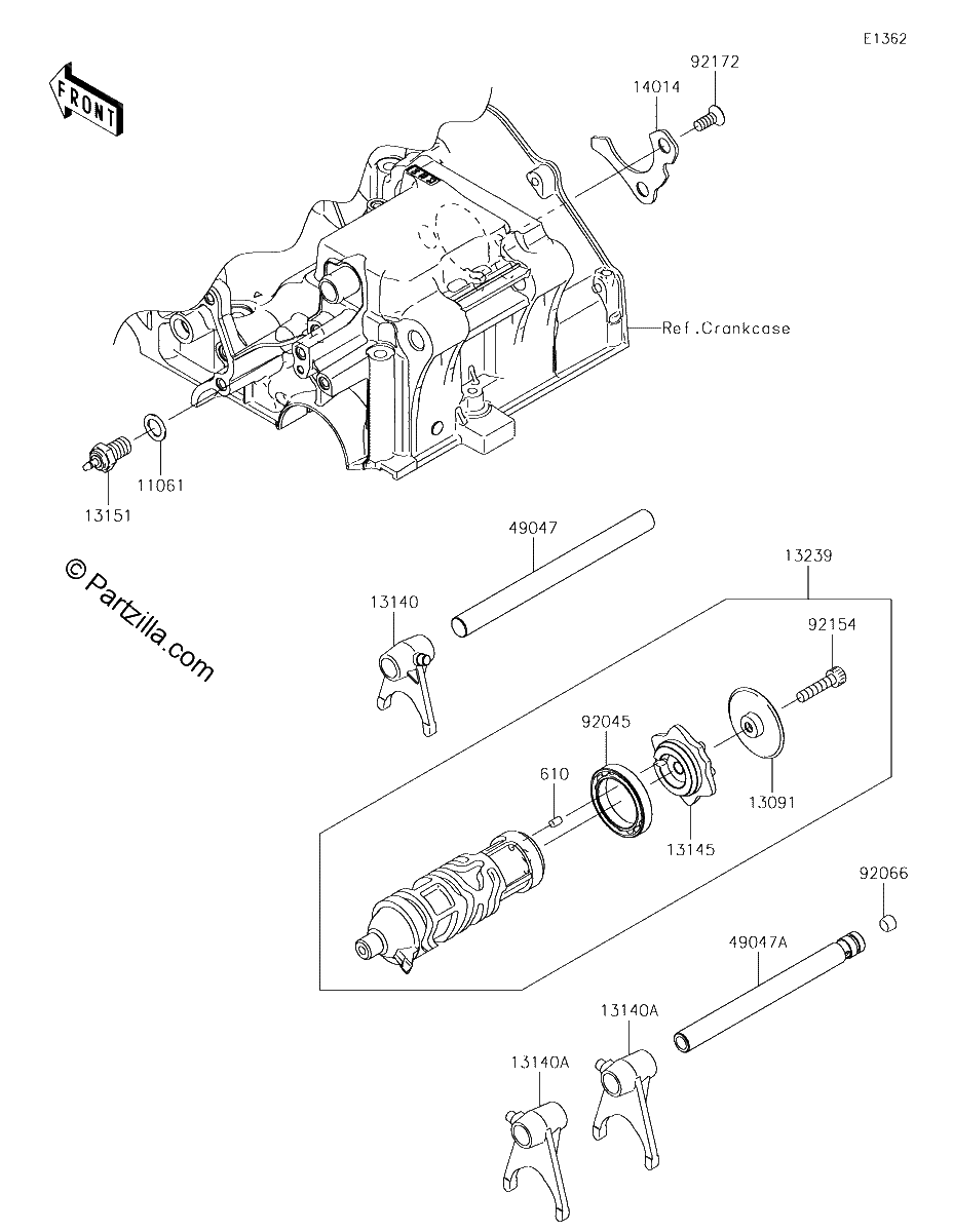 Diagrama de GEAR CHANGE DRUM SHIFT FORK S