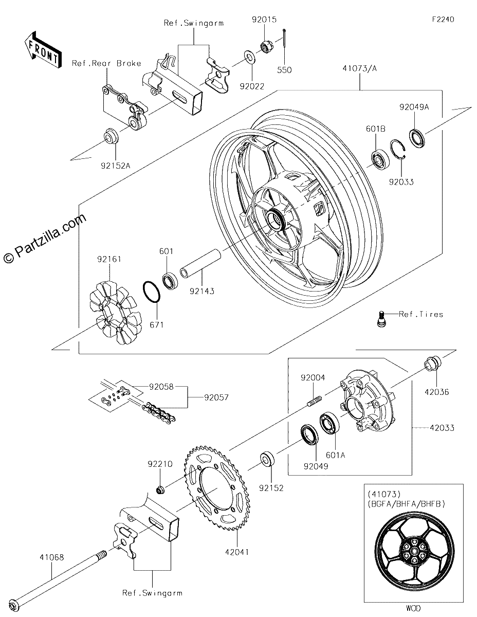 Diagrama de REAR WHEEL CHAIN