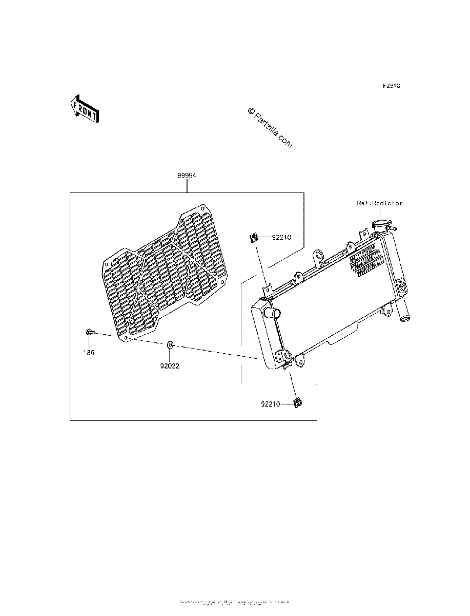 Diagrama de ACCESSORY RADIATOR SCREEN