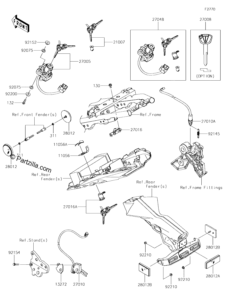 Diagrama de IGNITION SWITCH LOCKS REFLECTORS