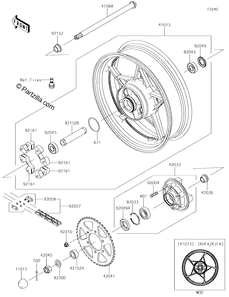 Diagrama de REAR WHEEL CHAIN