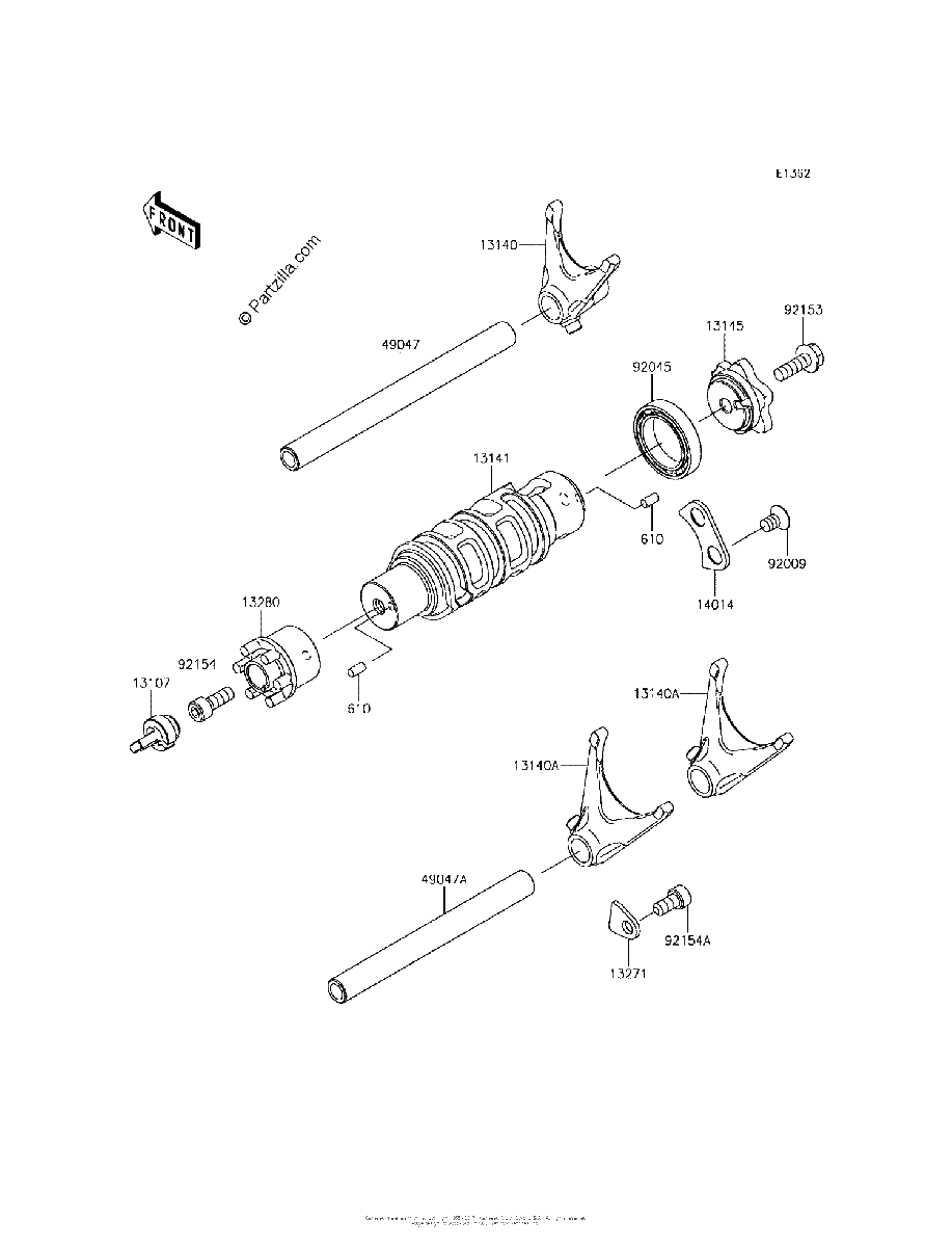 Diagrama de GEAR CHANGE DRUM SHIFT FORK S