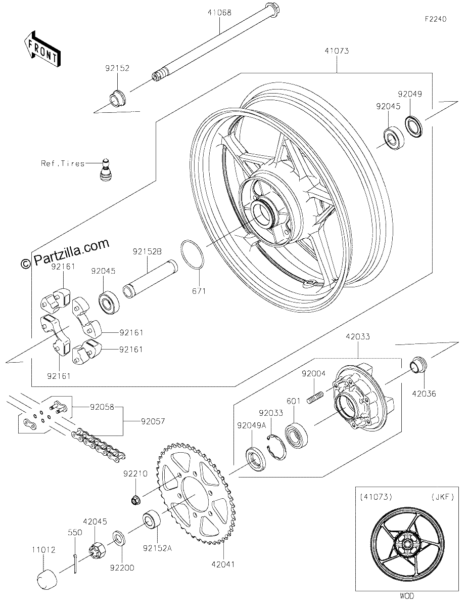 Diagrama de REAR WHEEL CHAIN
