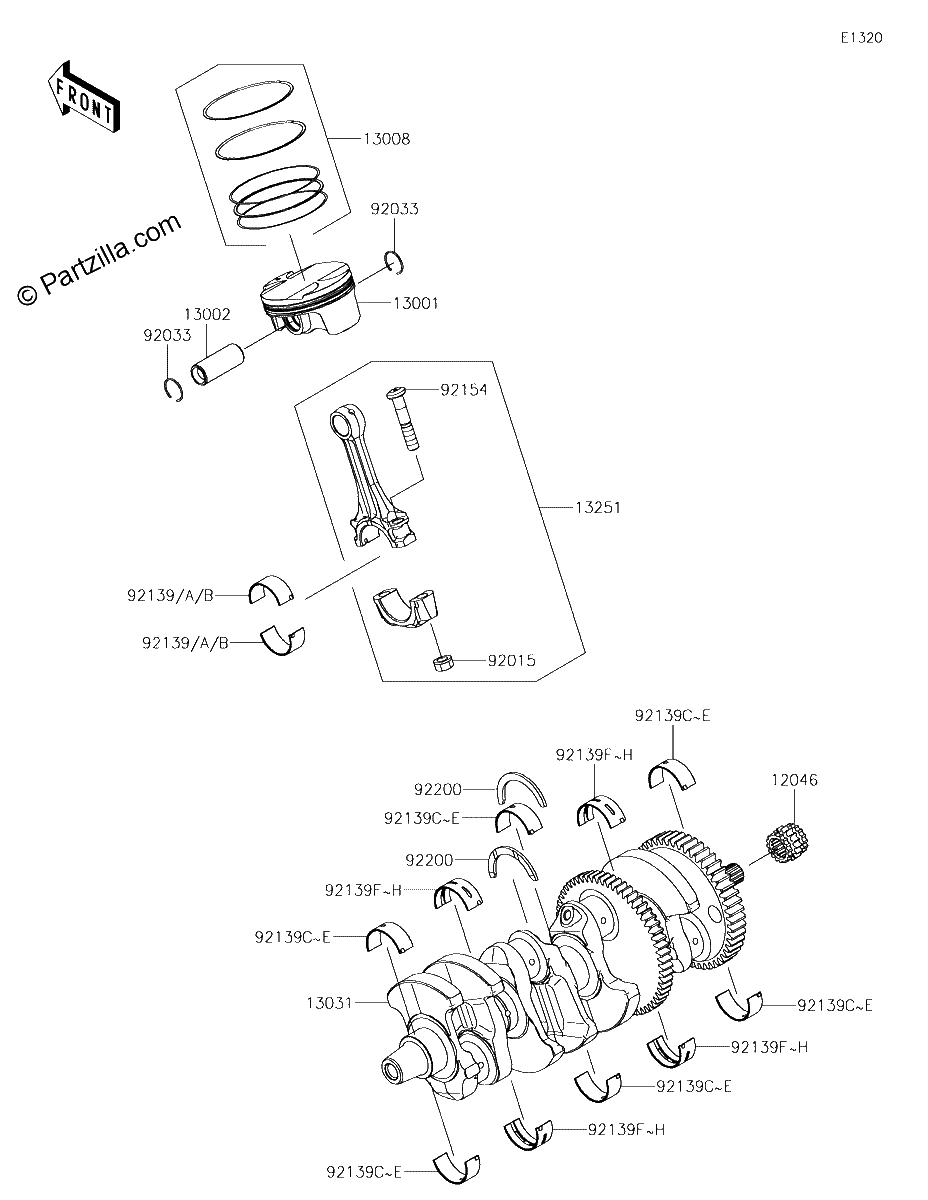 Diagrama de CRANKSHAFT PISTON S