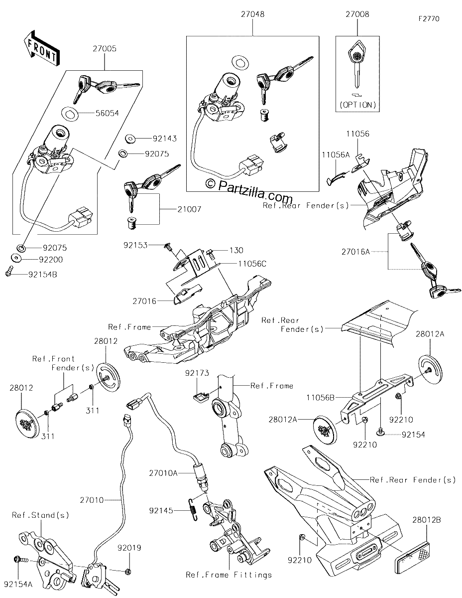 Diagrama de IGNITION SWITCH LOCKS REFLECTORS