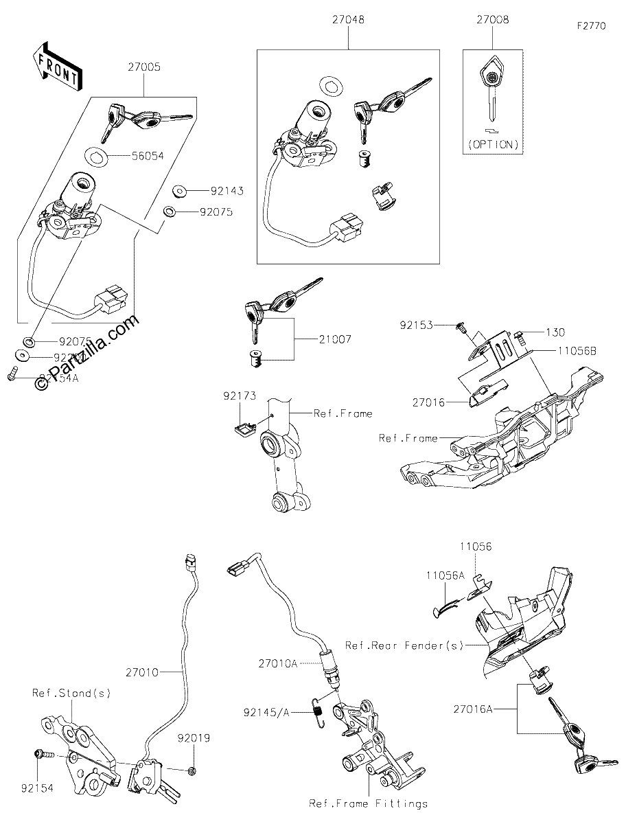 Diagrama de IGNITION SWITCH LOCKS REFLECTORS