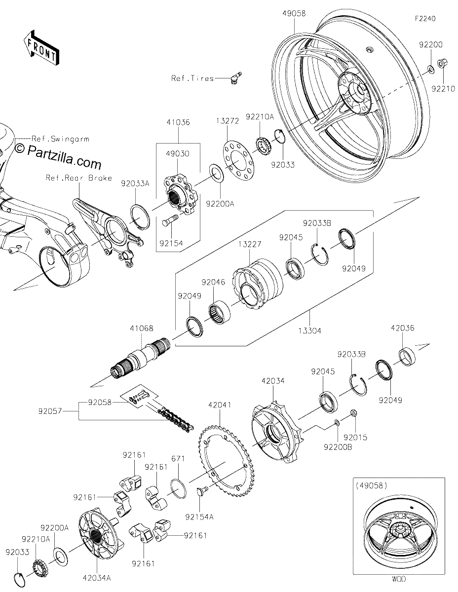 Diagrama de REAR WHEEL CHAIN