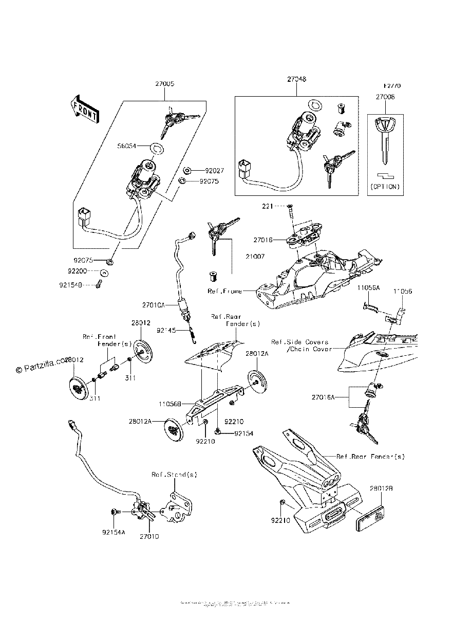 Diagrama de IGNITION SWITCH LOCKS REFLECTORS