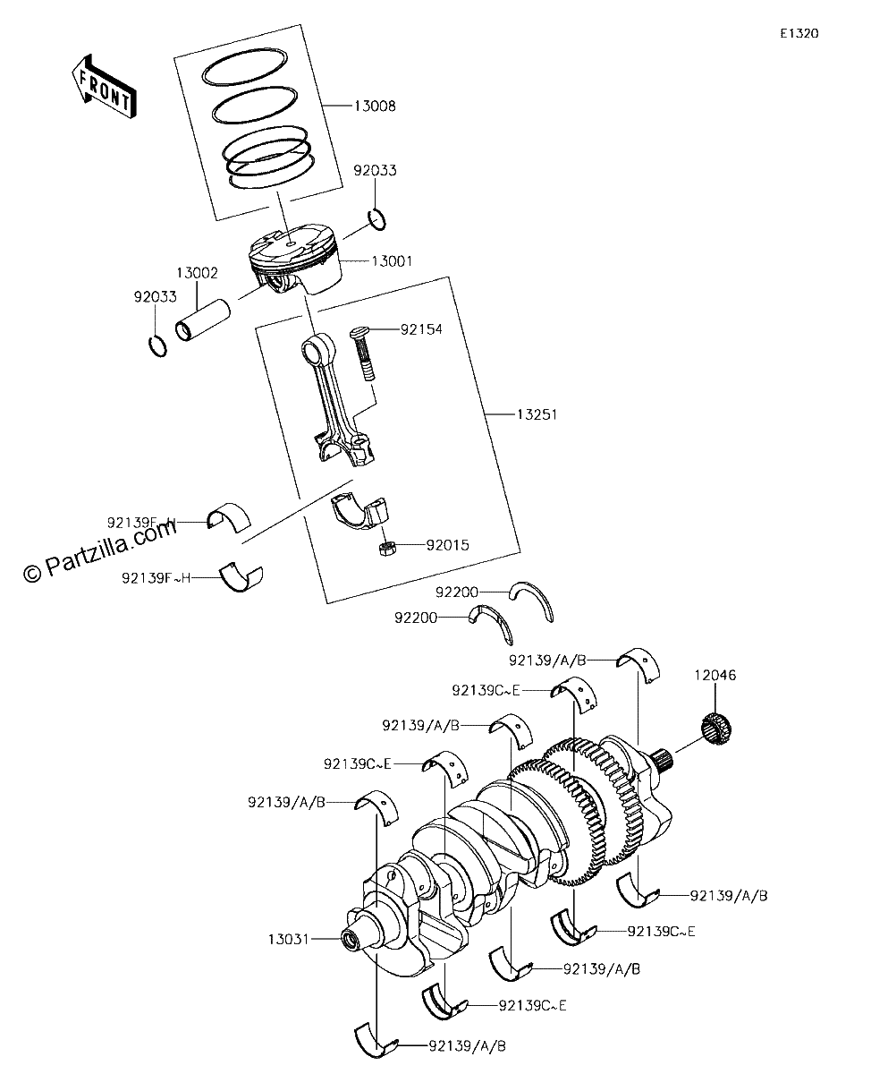 Diagrama de CRANKSHAFT PISTON S