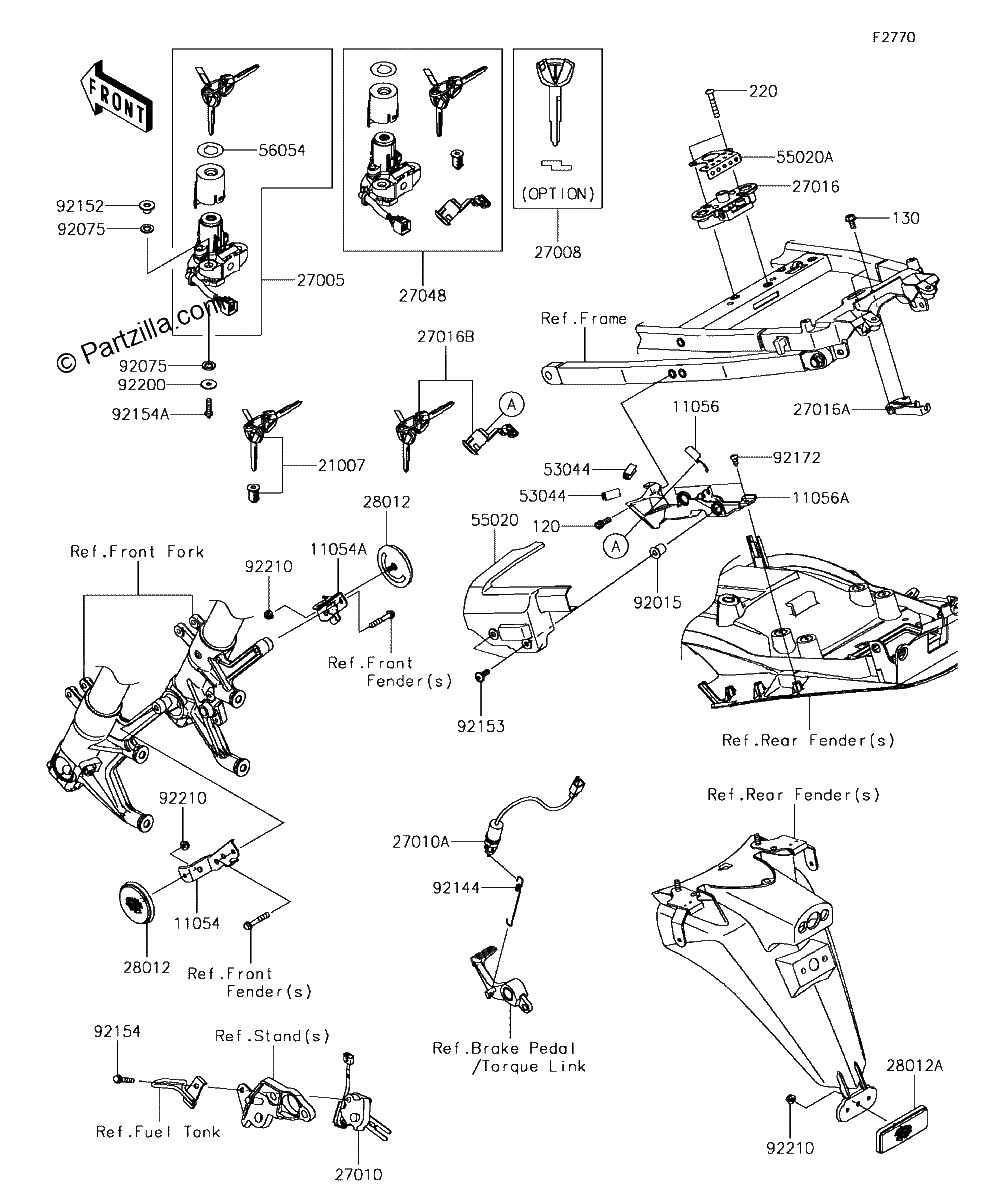 Diagrama de IGNITION SWITCH LOCKS REFLECTORS