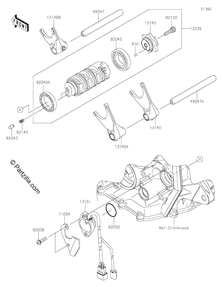 Diagrama de GEAR CHANGE DRUM SHIFT FORK S