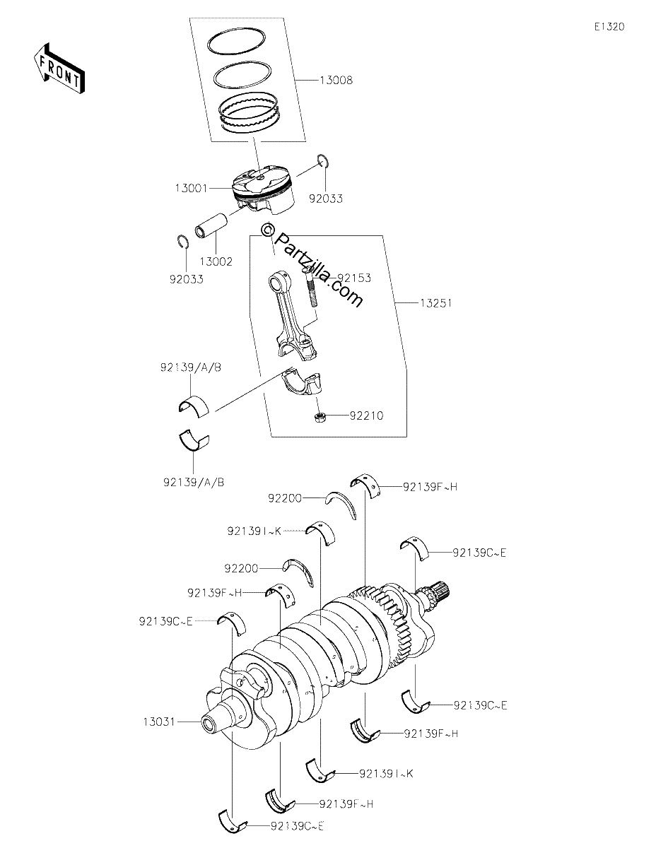 Diagrama de CRANKSHAFT PISTON S