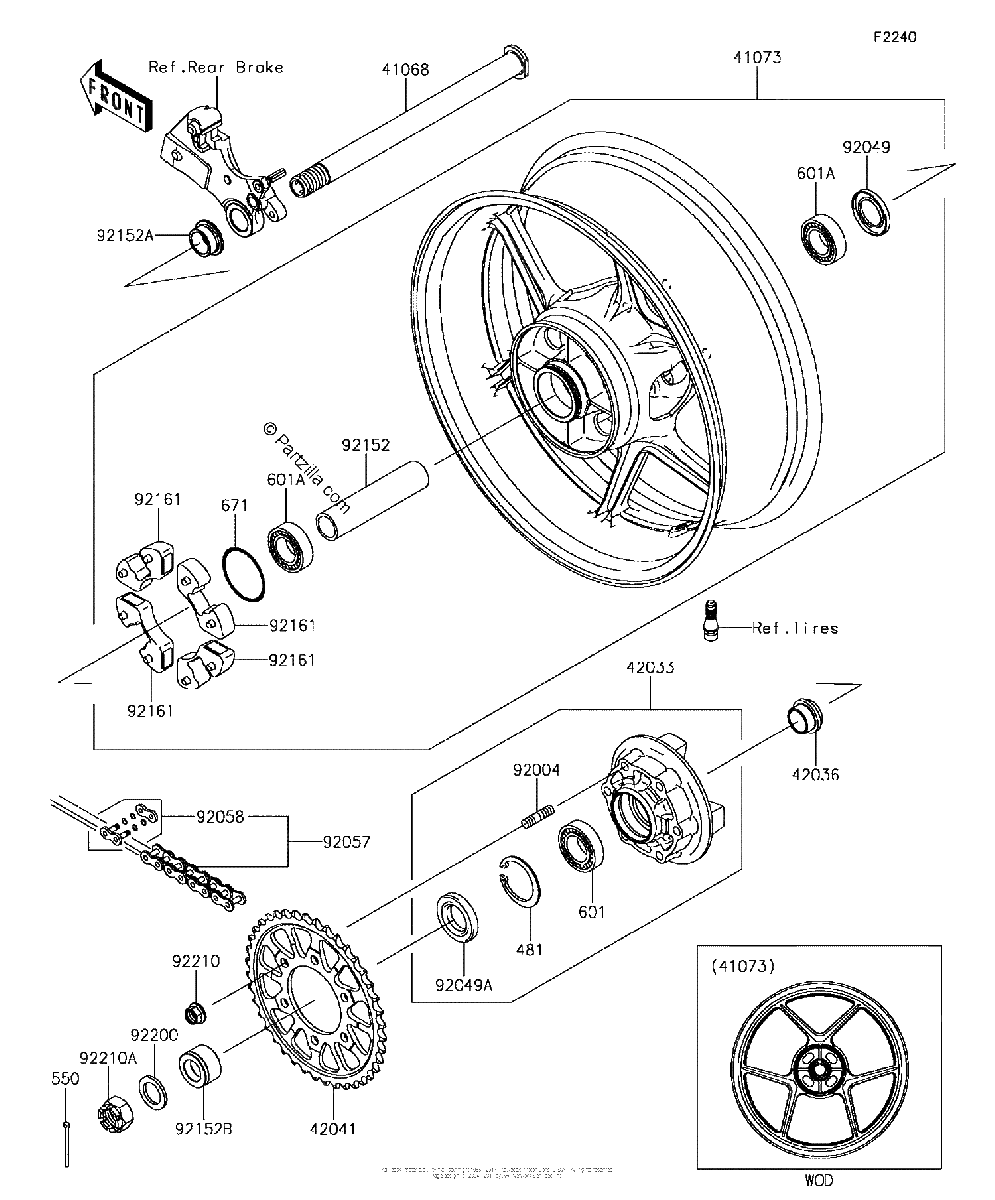 Diagrama de REAR WHEEL CHAIN
