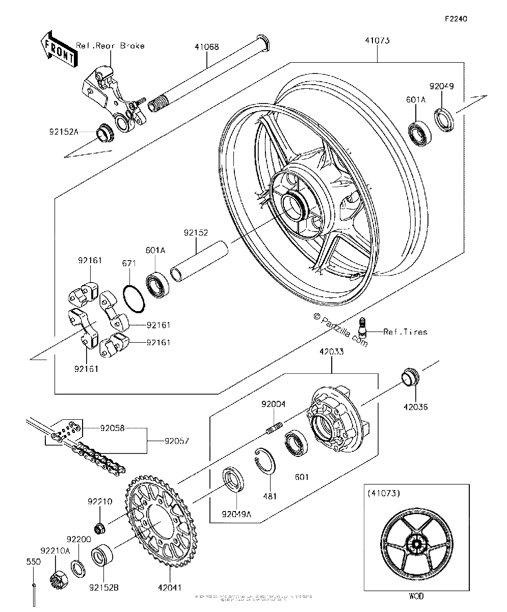 Diagrama de REAR WHEEL CHAIN